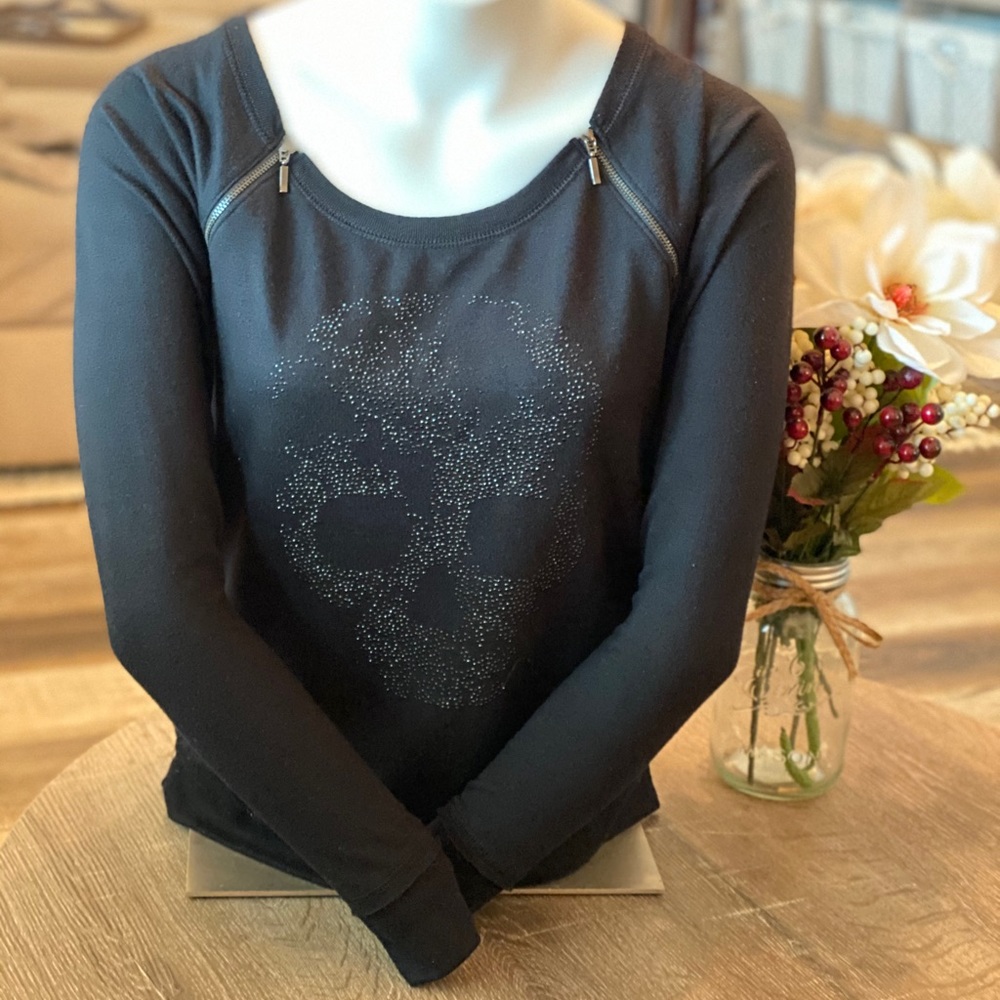 Rock & Republic/Black/Skull Sweater/Size Small